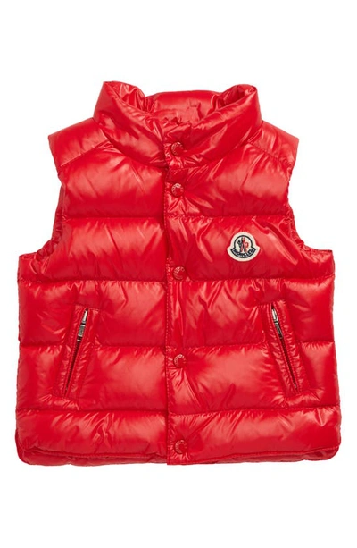 Shop Moncler Bernard Quilted Down Puffer Vest In Red