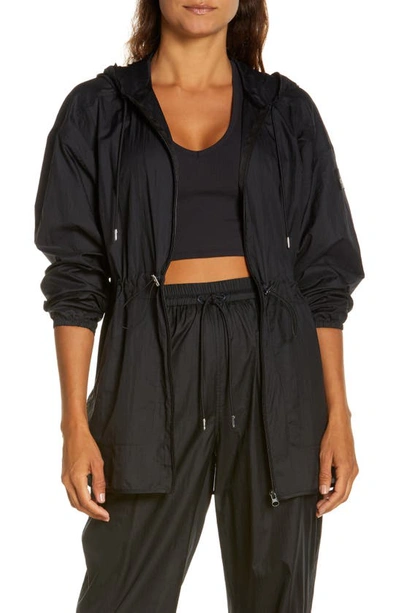 Cloud Nine Drawstring hood Shell Jacket In Black