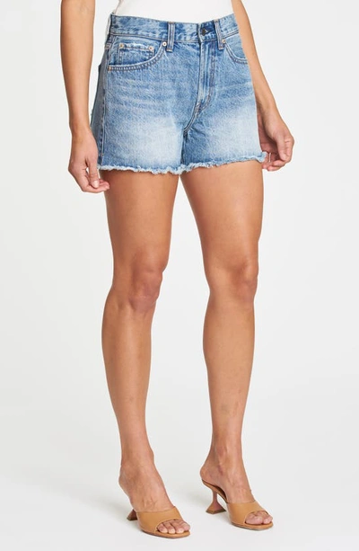 Shop Pistola Nova High Waist Relaxed Cutoff Denim Shorts In Blossom