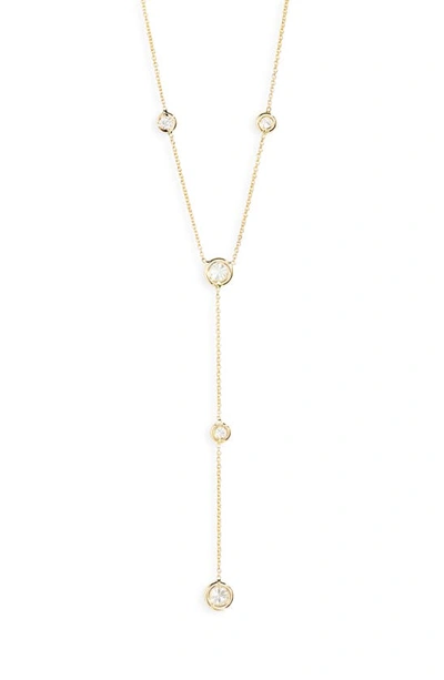 Shop Roberto Coin Diamond Station Y-necklace In Yellow Gold