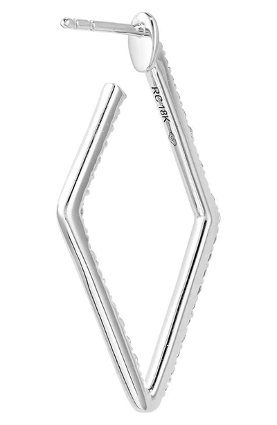 Shop Roberto Coin Inside Out Diamond Square Hoop Earrings In White Gold