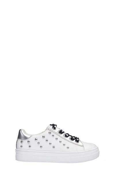 Shop Nina Vallerie Studded Sneaker In White Smooth