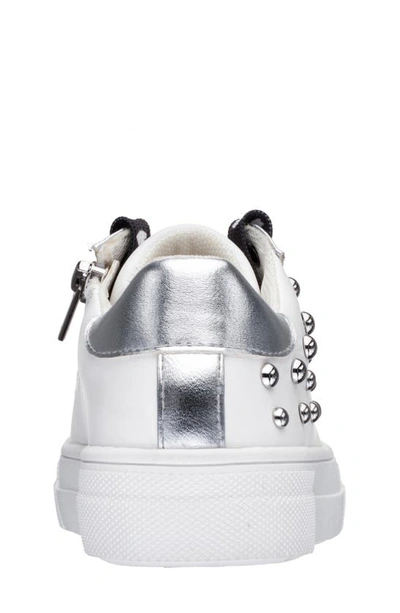 Shop Nina Vallerie Studded Sneaker In White Smooth