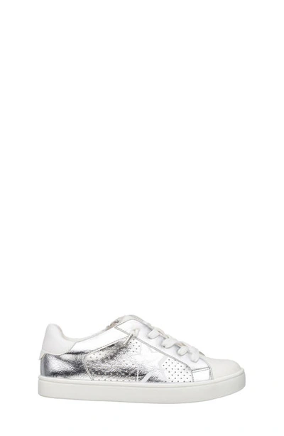 Shop Nina Fallon Sneaker In Silver Crinkle/ Nubuck