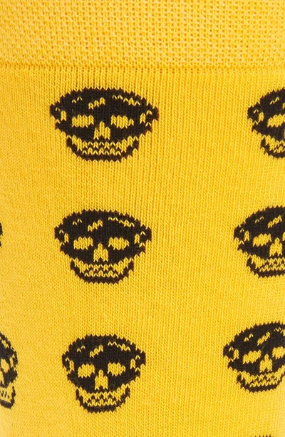 Shop Alexander Mcqueen Skull Short Socks In Pop Yellow/ Black