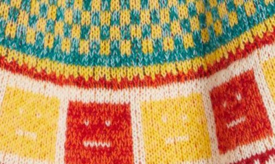 Shop Acne Studios Kristjan Rainbow Fair Isle Wool Sweater In Oatmeal Melange/ Warm Yellow