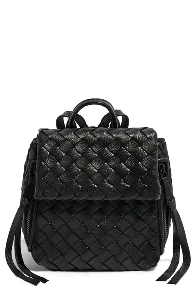 Shop Aimee Kestenberg Mini Bali Woven Leather Backpack In Black Woven