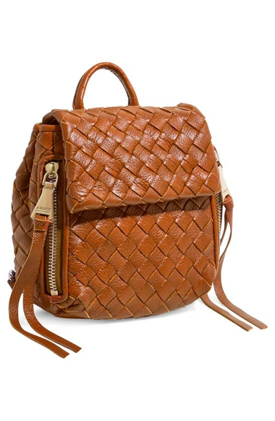 Shop Aimee Kestenberg Mini Bali Woven Leather Backpack In Cinnamon Woven