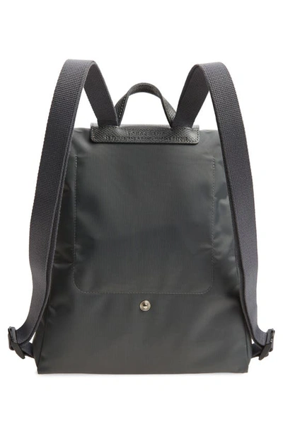 Shop Longchamp Mini Le Pliage Green Recycled Canvas Backpack In Graphite