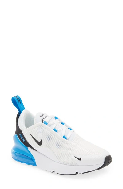 Nike Air Max 270 Little Kids' Shoes In White/black/photo Blue | ModeSens