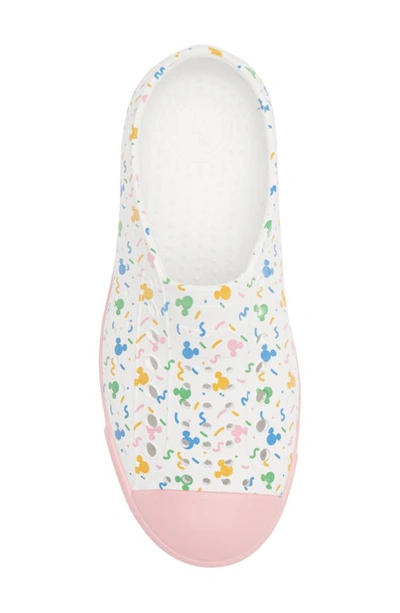 Shop Native Shoes X Disney Kids' Jefferson Print Slip-on Sneaker In Shell White/pastel Confetti