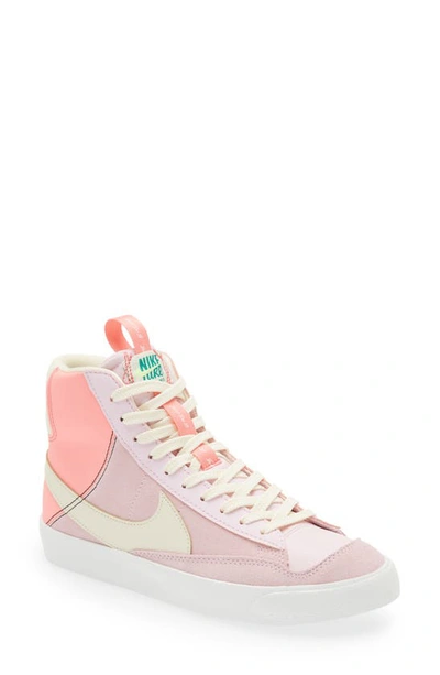 Shop Nike Kids' Blazer Mid '77 Se Sneaker In Pink/ Coconut Milk/ Pink