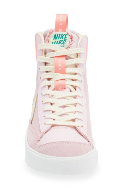 Shop Nike Kids' Blazer Mid '77 Se Sneaker In Pink/ Coconut Milk/ Pink