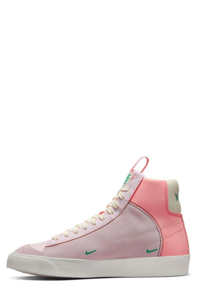 Shop Nike Kids' Blazer Mid '77 Se Sneaker In Pink/ Coconut Milk/ Pink