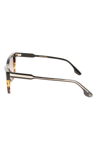Shop Victoria Beckham 55mm Gradient Lens Cat Eye Sunglasses In Black-tortoise