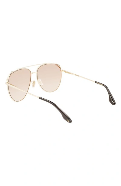 Shop Victoria Beckham 61mm Aviator Sunglasses In Gold