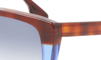 Shop Victoria Beckham 57mm Gradient Lens Cat Eye Sunglasses In Havana Blue