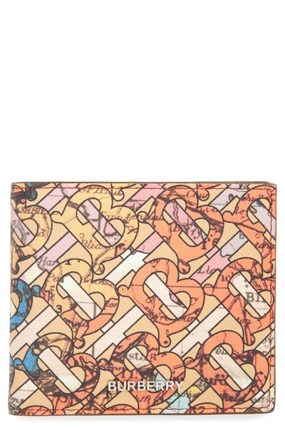 Shop Burberry Tb Map Print Canvas Bifold Wallet In Multicolour