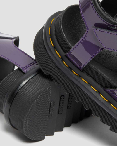 Shop Dr. Martens' Women's Blaire Patent Leather Strap Sandals In Blackcurrant