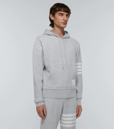 Shop Thom Browne Waffle-knit Cashmere And Wool Hoodie In Lt Grey