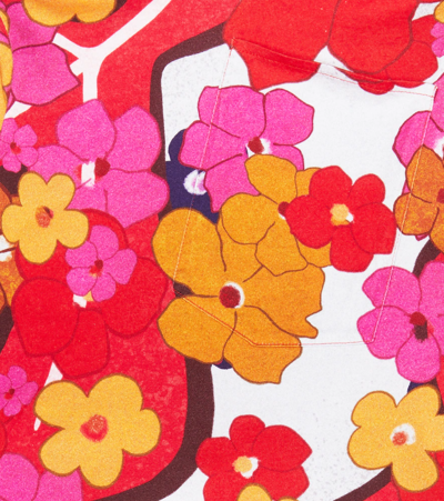 Erl Floral Turtleneck Cotton Jersey Top In Floral 1
