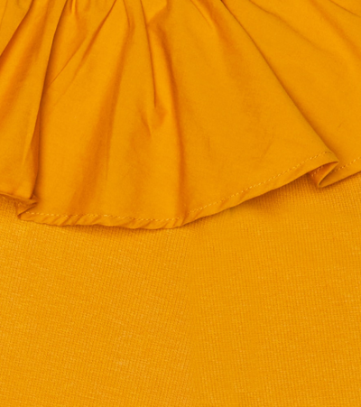 Molo Renate Ruffle-trimmed Cotton-blend Top In Old Gold