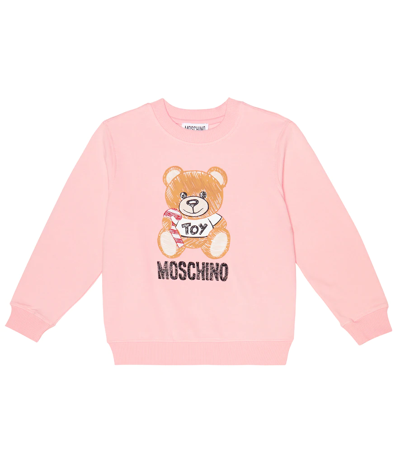 Shop Moschino Logo Printed Sweatshirt In Sugar Rose