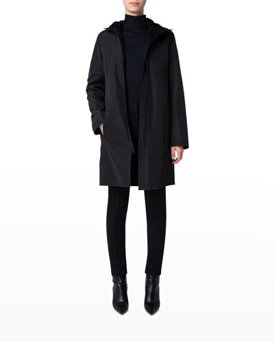 Shop Akris Punto Duffle Reversible Hooded Coat In Black