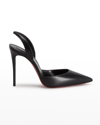 Shop Christian Louboutin Kate 100mm Red Sole Slingback Pumps In Black