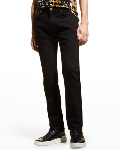Shop Versace Men's Slim-straight Basic Jeans In Black