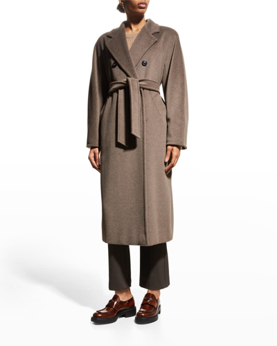 Max Mara Madame Double-breast Belted Wool-cashmere Coat In Turtledove |  ModeSens