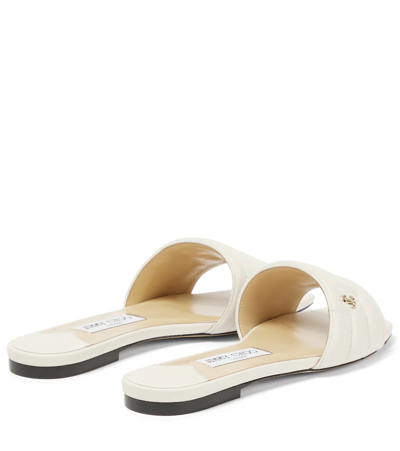 Shop Jimmy Choo Themis Leather Slides In Latte