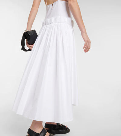 Shop Khaite Andrina Cotton Twill Slip Dress In White