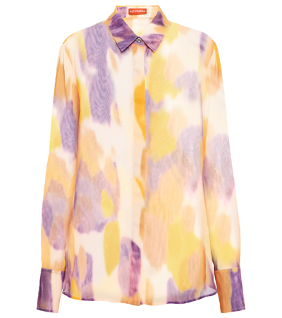 Shop Altuzarra Chika Printed Shirt In Conch Siren