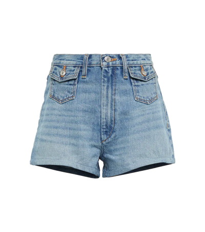 Shop Re/done 70s Pocket High-rise Denim Shorts In Vintage Fade