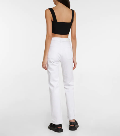 Shop Re/done High-rise Straight Jeans In White