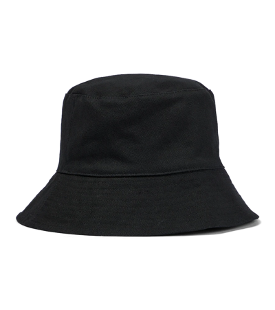 Shop Nanushka Caran Cotton Bucket Hat In Black