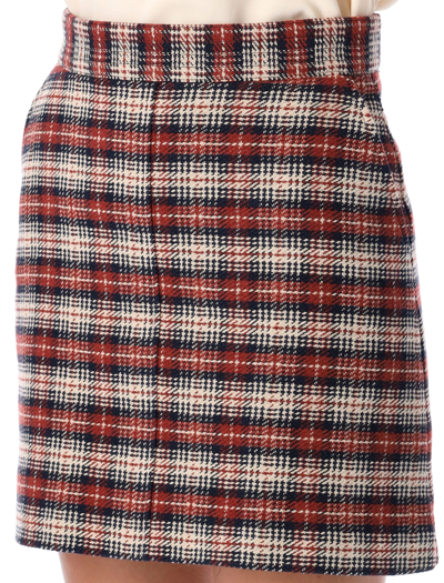 Shop See By Chloé Check Pattern Mini Skirt In Multicolor Brown Check