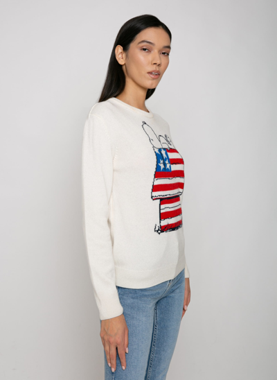 Mc2 Saint Barth Woman Sweater With Snoopy Print Snoopy - Peanuts Special Edition In White
