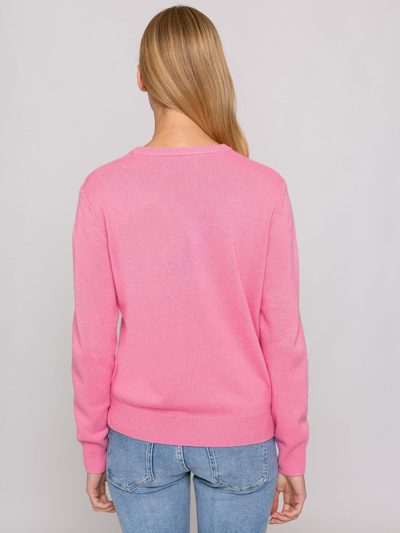Mc2 Saint Barth Woman Sweater With St. Moritz Queen Embroidery In Pink
