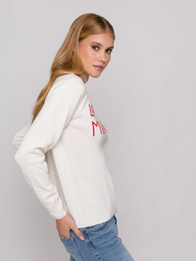 Mc2 Saint Barth Woman Sweater With La Milanese Embroidery Michela Proietti Co-lab In White