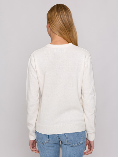 Mc2 Saint Barth Woman Sweater With La Milanese Embroidery Michela Proietti Co-lab In White