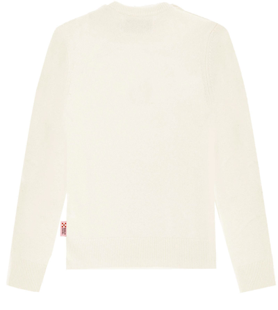 Mc2 Saint Barth Woman Sweater With La Milanese Embroidery Michela Proietti Co-lab In White