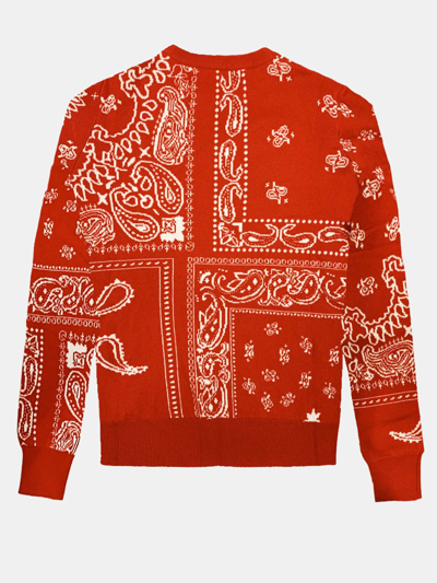Mc2 Saint Barth Woman Sweater Blended Cashmere Red Bandana Pattern In Red