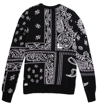 Shop Mc2 Saint Barth Woman Sweater Blended Cashmere Black Bandana Pattern