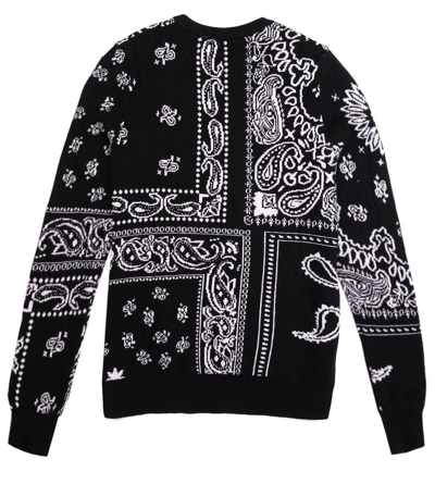Mc2 Saint Barth Woman Sweater Blended Cashmere Black Bandana Pattern In Black