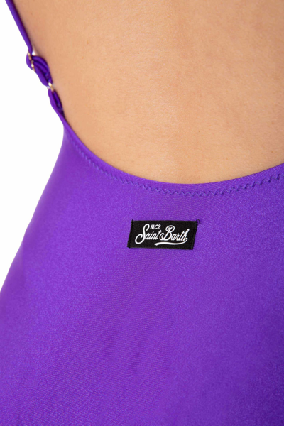 Mc2 Saint Barth Fitted One-piece Swimsuit In Purple