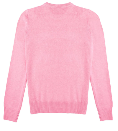 Mc2 Saint Barth Woman Pink Sweater All You Need Is Love Embroidery In Pink