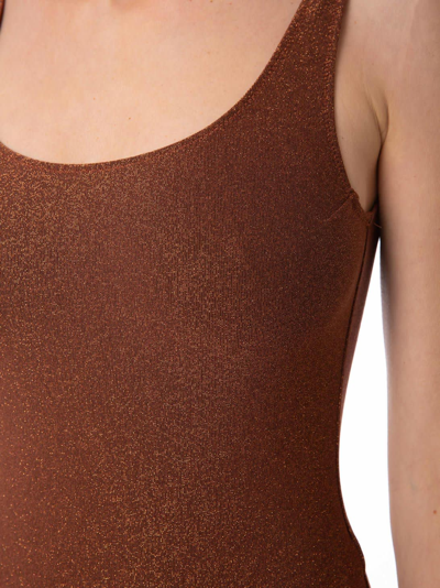 Mc2 Saint Barth Woman Lurex One Piece Swimsuit In Brown