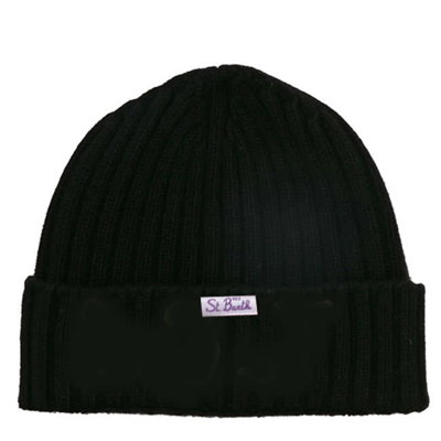 Mc2 Saint Barth Woman Hat With Too Cool Embroidery In Black